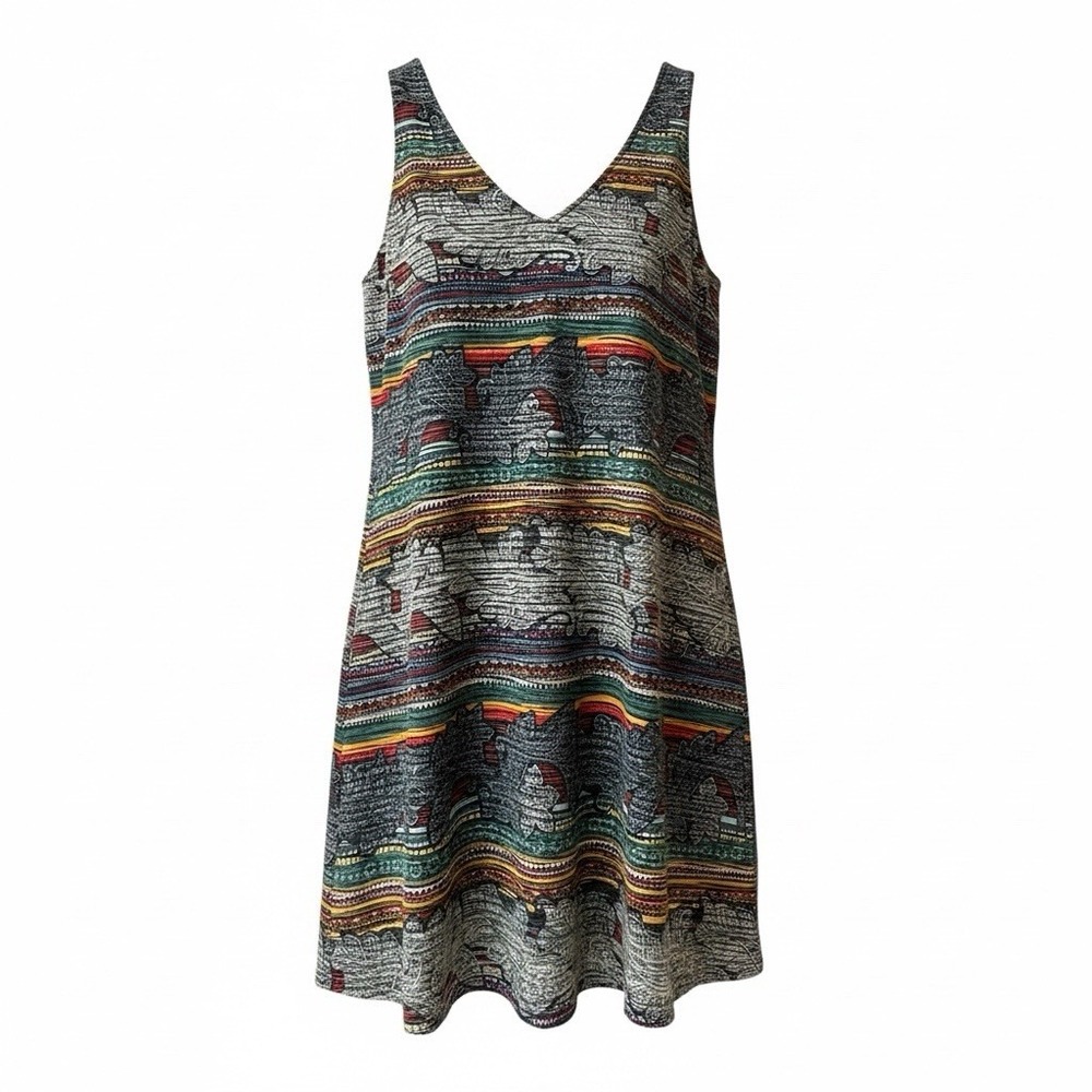 Ronni Nicole Lace Knit Tank Dress Women’s Size 10 Multicolor Paisley Print Lined